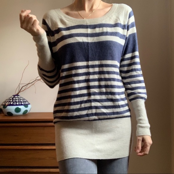 Aritzia Talula Cashmere Blend Striped Sweater Med